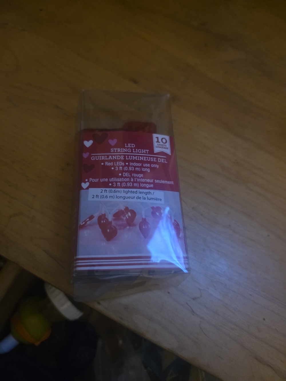 LED String Light Hearts - Red